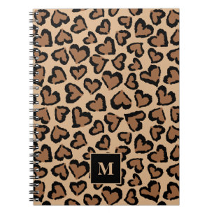 Cute Leopard Custom Monogram Notebook