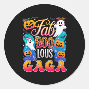 Cute Leopard Fab Boo Lous Gaga Soky Halloween Cost Classic Round Sticker