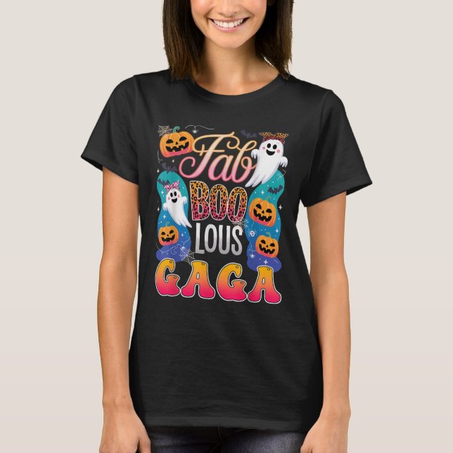 Cute Leopard Fab Boo Lous Gaga Soky Halloween Cost T-Shirt (Front)