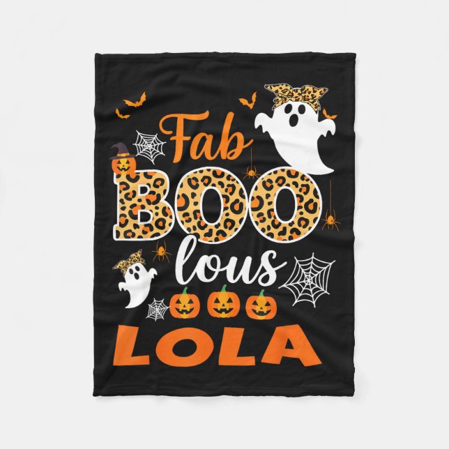 Cute Leopard Fab Boo Lous Lola Soky Halloween Cost Fleece Blanket (Front)