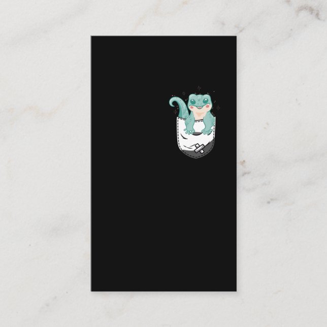 Cute Leopard Gecko Kawaii Reptile Business Card (Front)