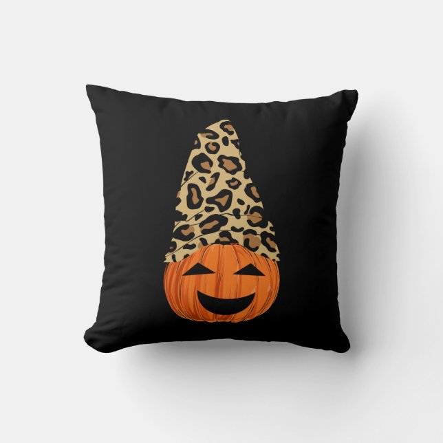 Cute Leopard Hat Pumpkin Cushion (Front)