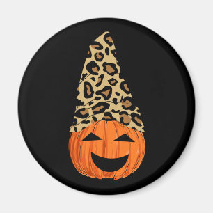 Cute Leopard Hat Pumpkin Magnet