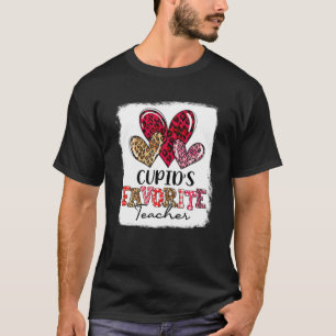 Cute Leopard Heart Cupid's Favorite Teacher Valent T-Shirt