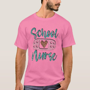 Cute Leopard Heart Design For Nurse Life And Schoo T-Shirt