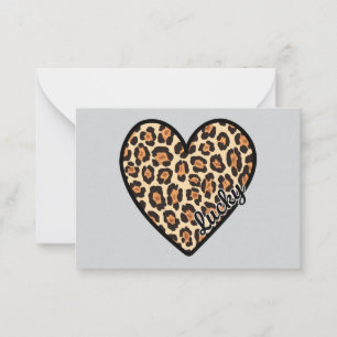 Cute Leopard Heart Valentine's Day gift Card