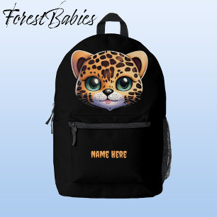 Cute Leopard Jungle Cat Safari Cartoon Graphic 🐆 Printed Backpack