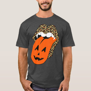 Cute Leopard Lips Halloween Lips Vampire Mouth Pum T-Shirt