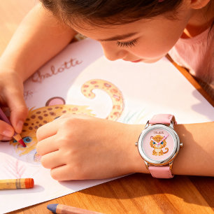 Cute Leopard Nursery Kids Animal Illustration Watch