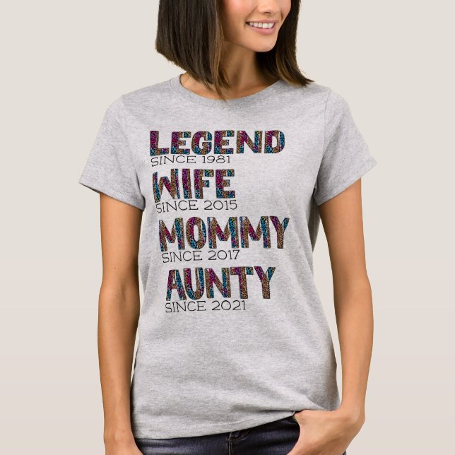 Cute Leopard Pattern Gift Mother Mum Legend Wife T-Shirt (Front)