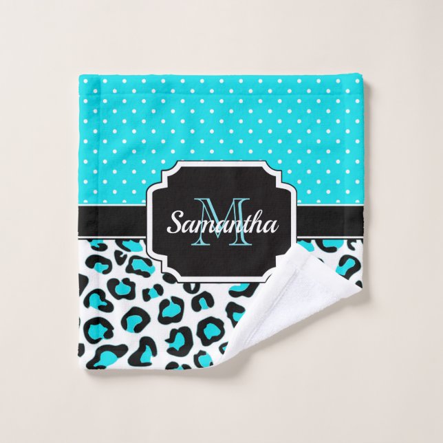 Cute Leopard Print Bath Towel Set (Wash Cloth)