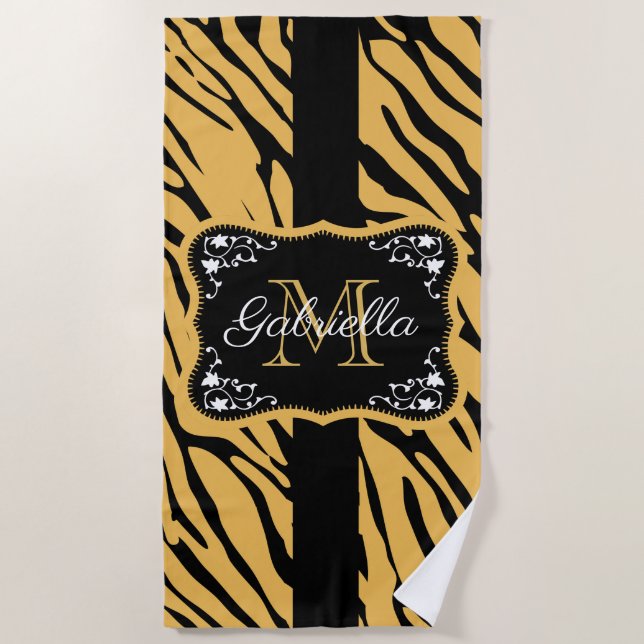 Cute Leopard Print Beach Towel (Front)