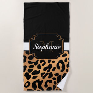 Cute Leopard Print Beach Towel