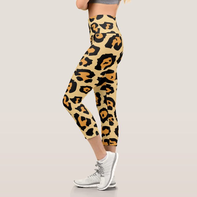 Cute Leopard Print Capri Leggings (Left)