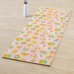 Cute Leopard Print Cheetah Spots Pattern Pink Yoga Mat