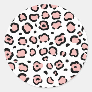 Cute Leopard Print Classic Round Sticker