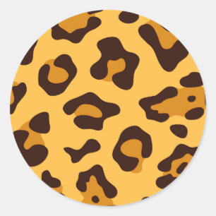 Cute Leopard Print Classic Round Sticker