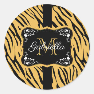 Cute Leopard Print Classic Round Sticker