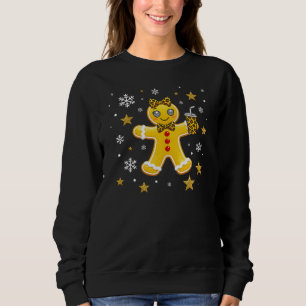 Cute Leopard Print Gingerbread Girl Christmas Tee