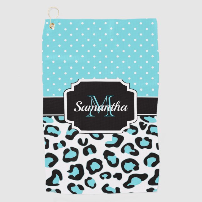 Cute Leopard Print Golf Towel (Front)