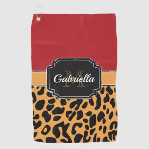 Cute Leopard Print Golf Towel