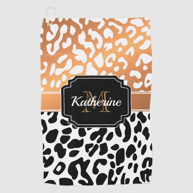 Cute Leopard Print Golf Towel (Front)