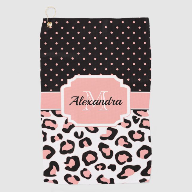 Cute Leopard Print Golf Towel (Front)