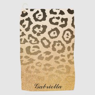 Cute Leopard Print Golf Towel