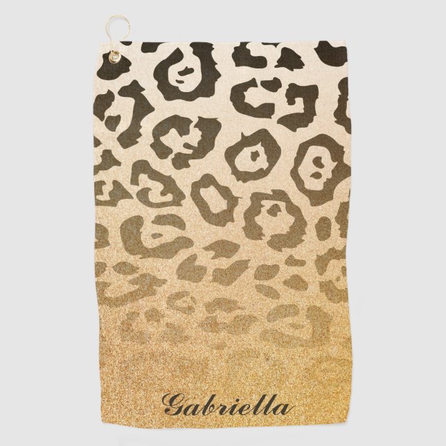 Cute Leopard Print Golf Towel (Front)