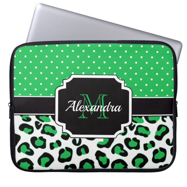 Cute Leopard Print Laptop Sleeve (Front)