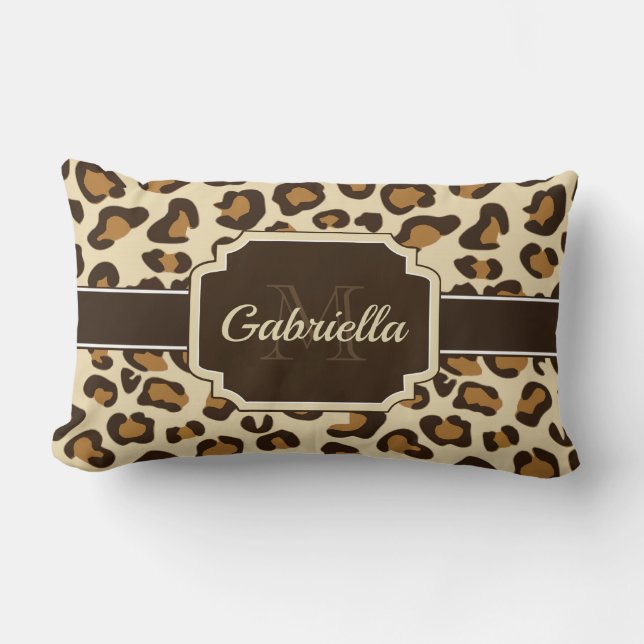 Cute Leopard Print Lumbar Cushion (Front)