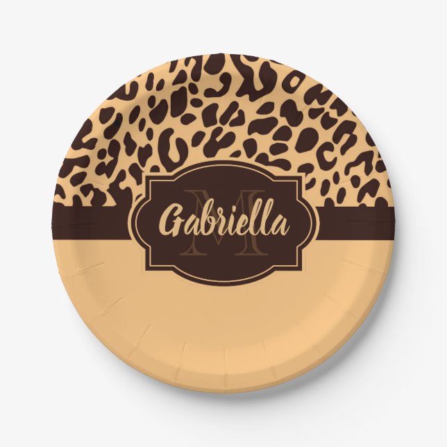 Cute Leopard Print Paper Plate (Front)