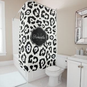 Cute Leopard Print Shower Curtain