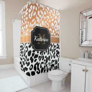 Cute Leopard Print Shower Curtain