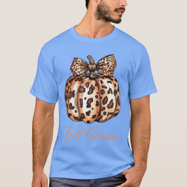 Cute Leopard Pumpkin Fall Autumn Season for Women  T-Shirt (Front)