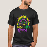 Cute Leopard Rainbow Mardi Gras Queen Women Girls