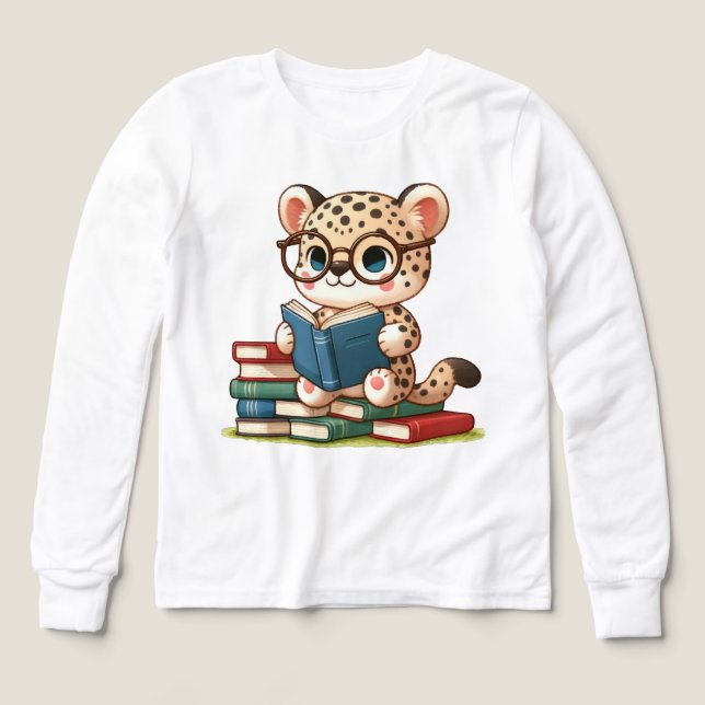 Cute Leopard Reading (Design Front)