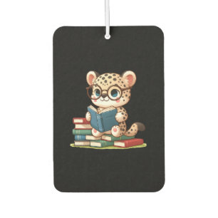 Cute Leopard Reading Car Air Freshener