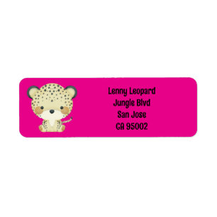 Cute leopard return address label