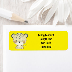Cute leopard return address label
