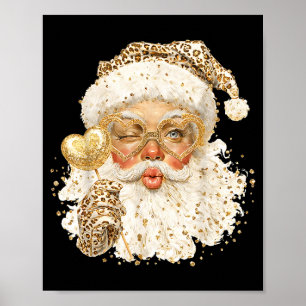 Cute Leopard Santa Claus Merry Christmas 2026 Prep Poster