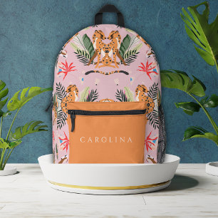 Cute Leopards Custom Name back to school Printed Backpack