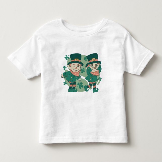 CUTE LEPRECHAUN GRIDDY DANCE ST PATRICKS DAY 2023 TODDLER T-Shirt (Front)