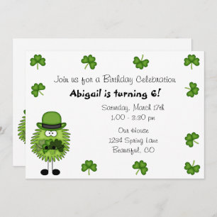 Cute Leprechaun Irish St Patrick's Day Birthday Invitation