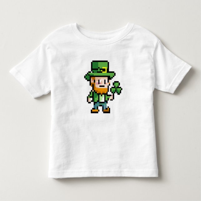 Cute Leprechaun Shamrock Lucky St. Patrick's Day Toddler T-Shirt (Front)