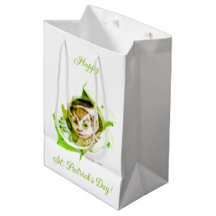 Cute Leprechaun St. Patrick's Day Medium Gift Bag