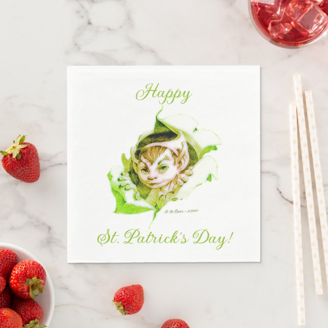 Cute Leprechaun St. Patrick's Day  Napkin (Insitu)