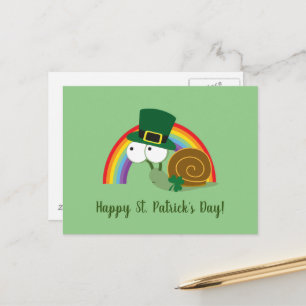 Cute Leprechaun St. Patrick's Day  Snail Postcard