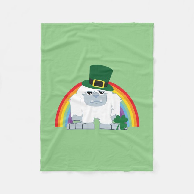 Cute Leprechaun Yeti Fleece Blanket (Front)