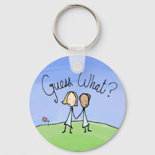 Cute Lesbian Couple Guess What Key Ring